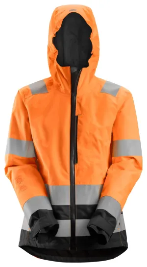 Snickers 1347 High-Vis, Waterdichte Shell Dameswerkjas Klasse 2/3 High Vis Oranje voorkant