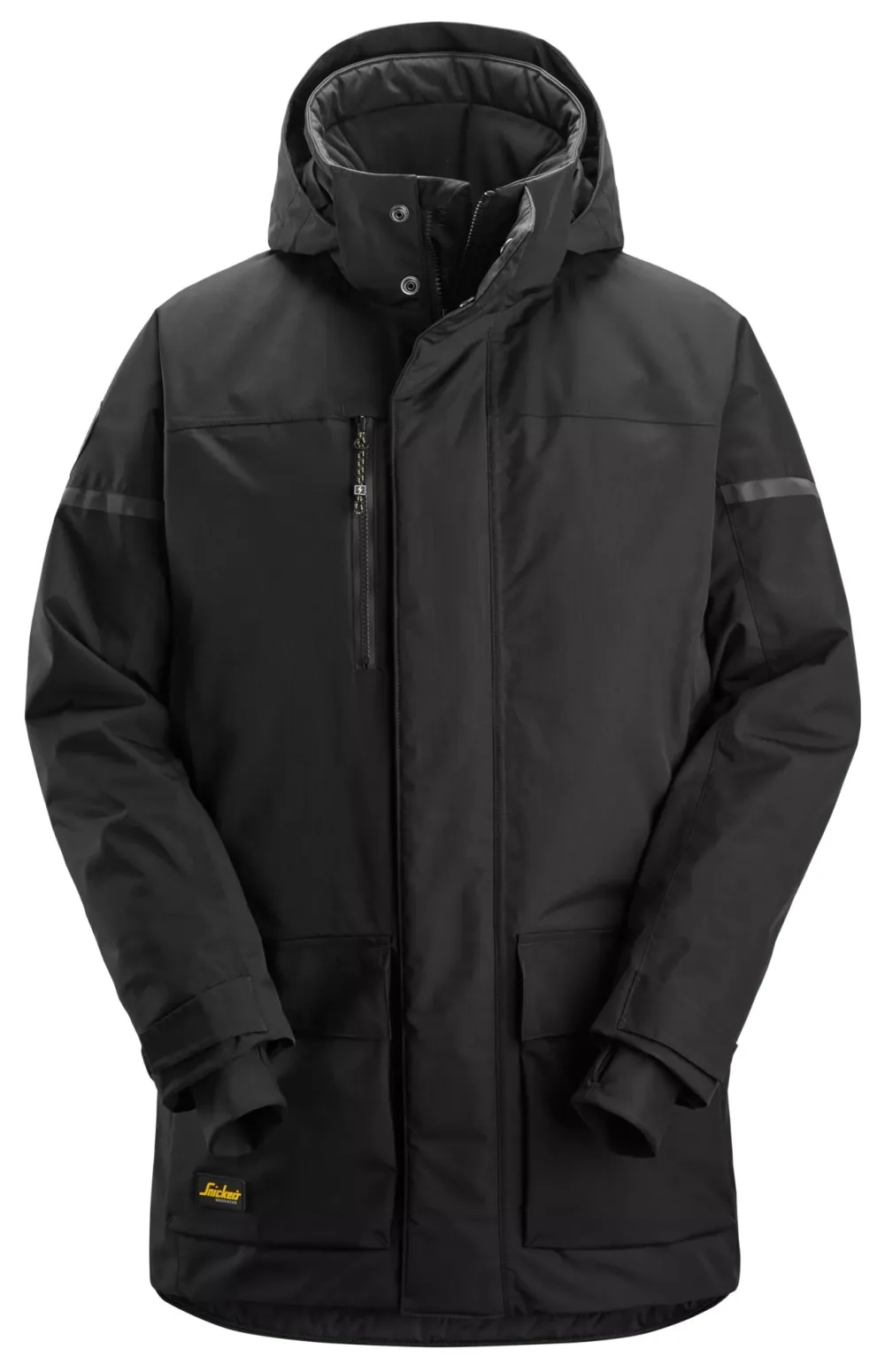 Snickers 1801 AllroundWork, Waterdichte Geïsoleerde Parka Zwart - Zwart voorkant
