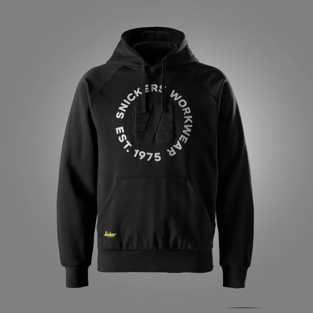 Snickers 2010 Terry Hoodie met Logo Zwart voorkant