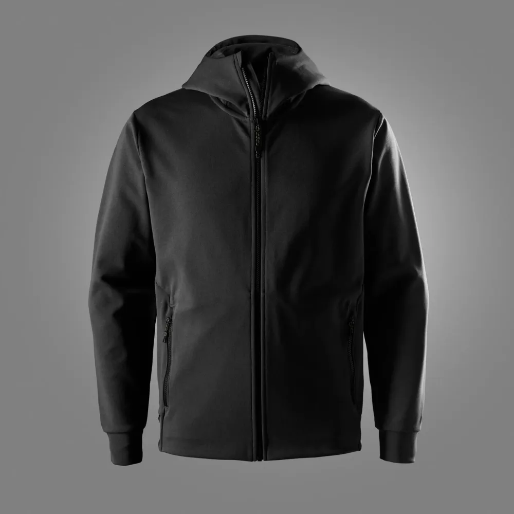 Snickers 2092 Tech Tussenlaag Hoodie met Rits Zwart voorkant