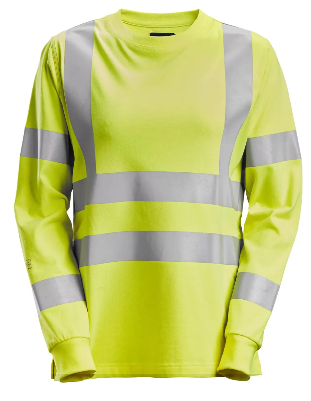 Snickers 2476 ProtecWork, Dames T-shirt met Lange Mouwen, High-Vis Klasse 3/2 Geel, High Visibility voorkant
