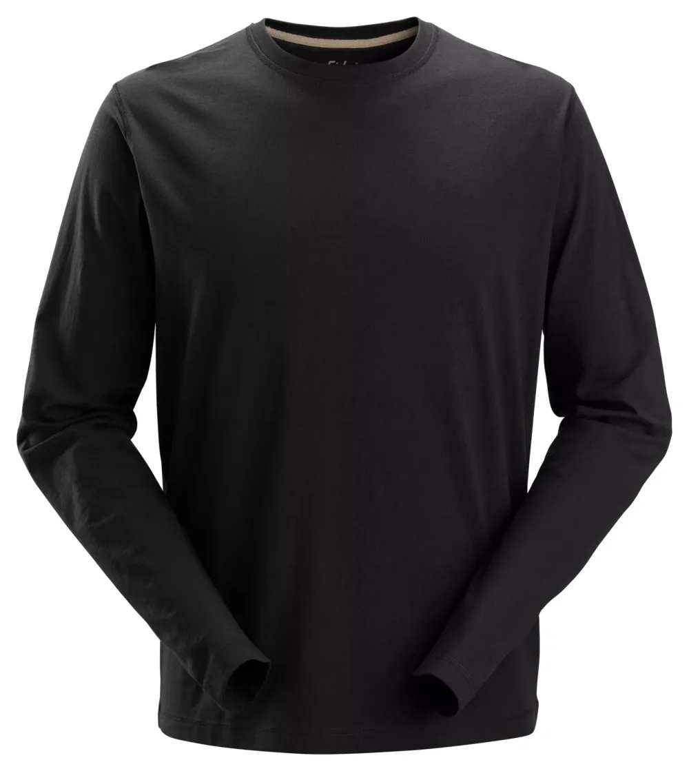 Snickers 2496 T-Shirt met Lange Mouwen Zwart voorkant