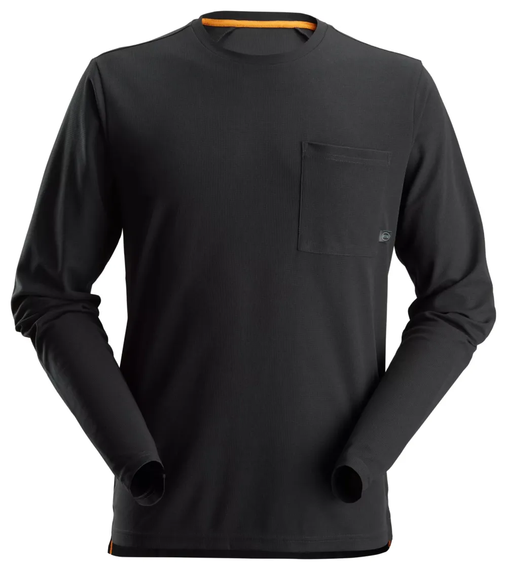 Snickers 2498 AllroundWork, 37.5® Long Sleeve T-shirt Zwart voorkant