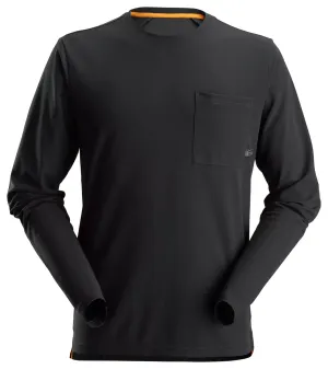 Snickers 2498 AllroundWork, 37.5® Long Sleeve T-shirt Zwart voorkant