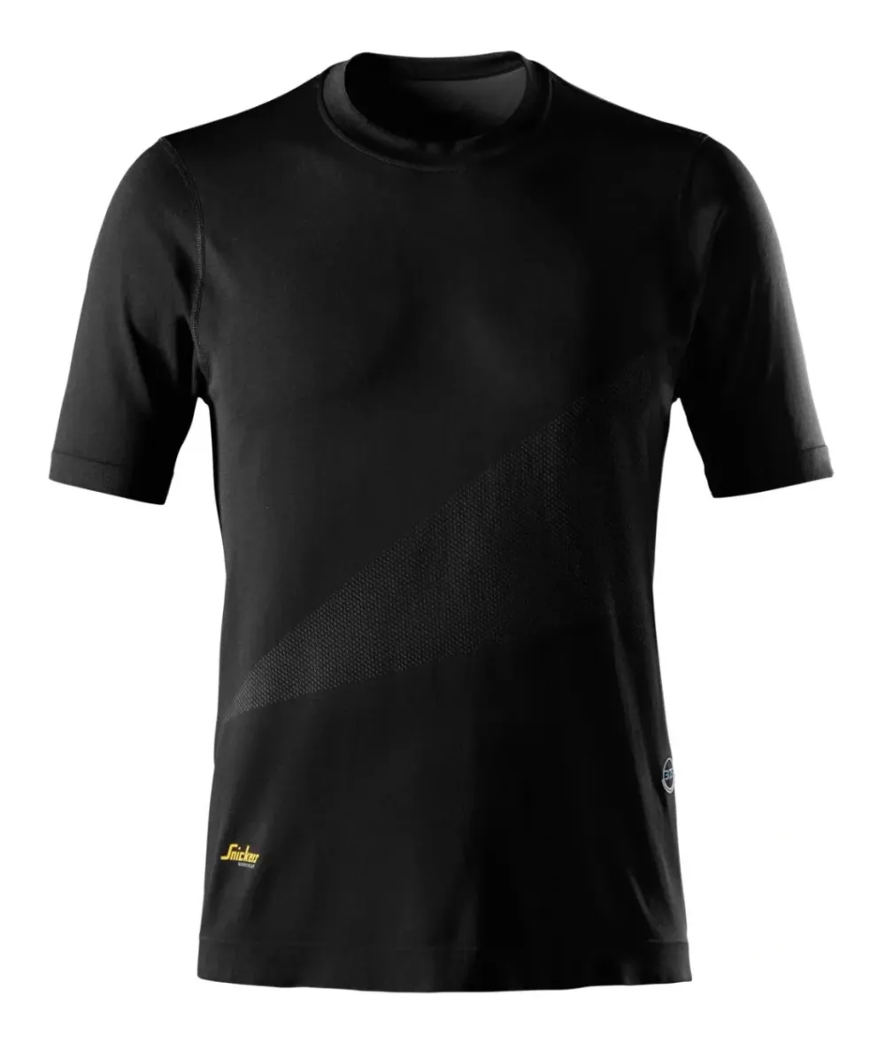 Snickers 2519 FlexiWork, 37.5® Tech T-Shirt met Korte Mouwen Zwart voorkant
