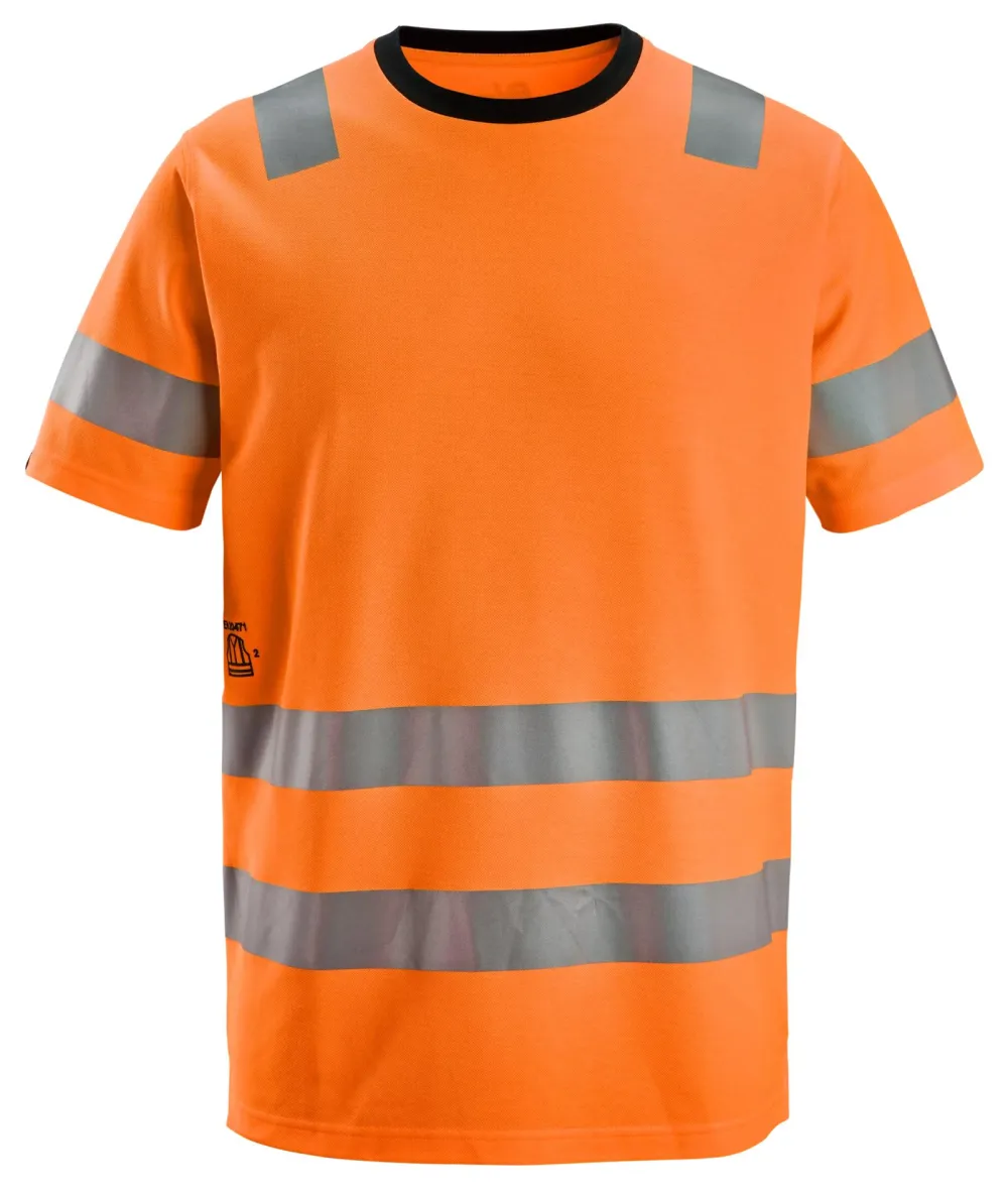 Snickers 2536 High-Vis, T-Shirt Klasse 1 Oranje, High Visibility voorkant