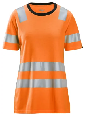 Snickers 2537 High-Vis, Klasse 2 Dames T-Shirt High Vis Oranje voorkant