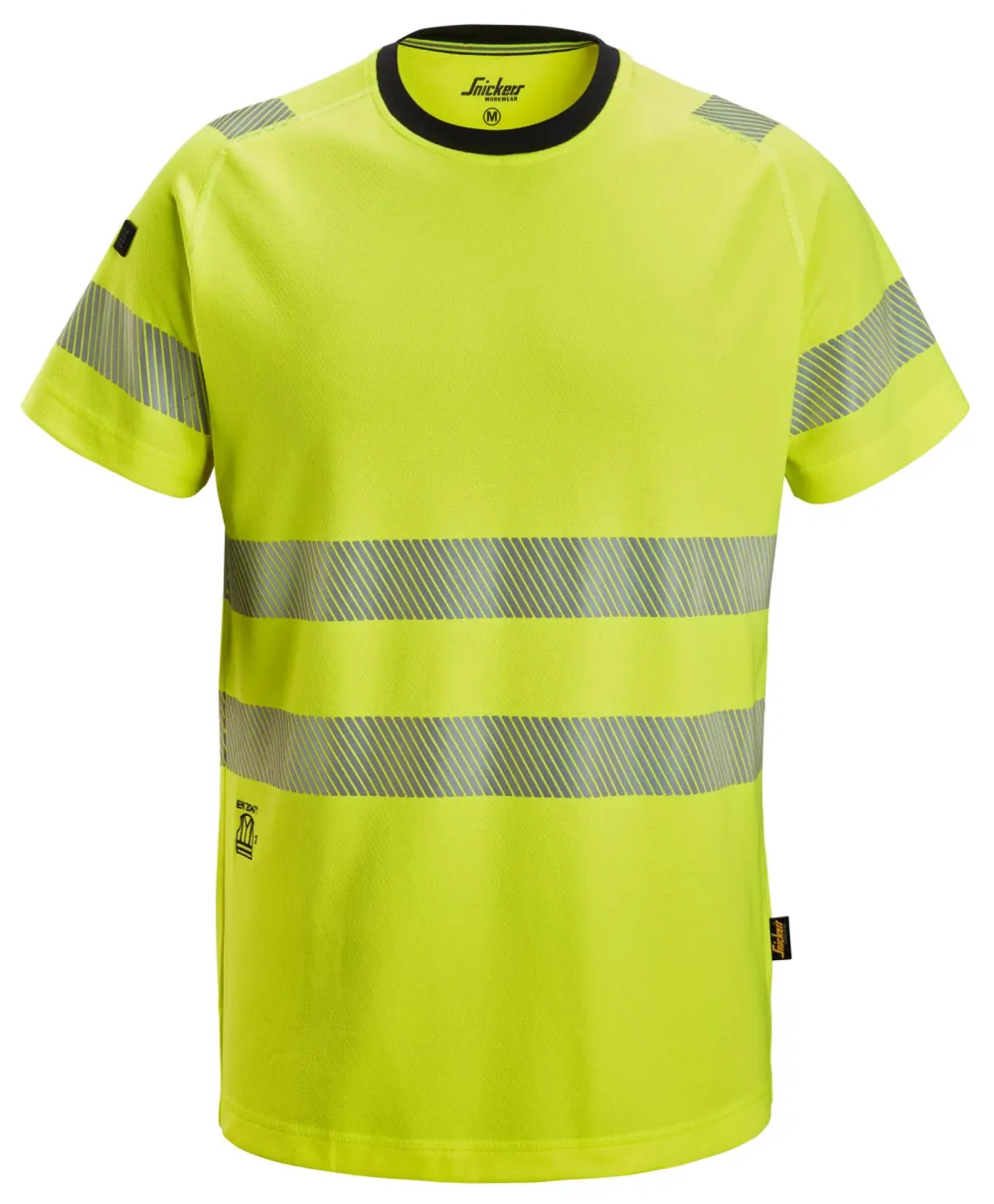 Snickers 2539 High-Vis, T-Shirt Klasse 2 Geel, High Visbility voorkant