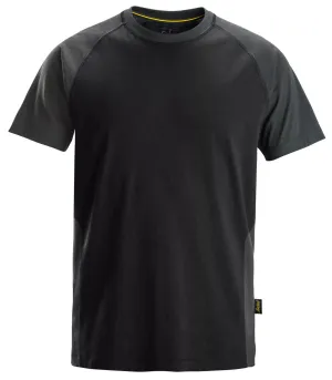 Snickers 2550 Tweekleurig T-Shirt Zwart - Staal Grijs voorkant