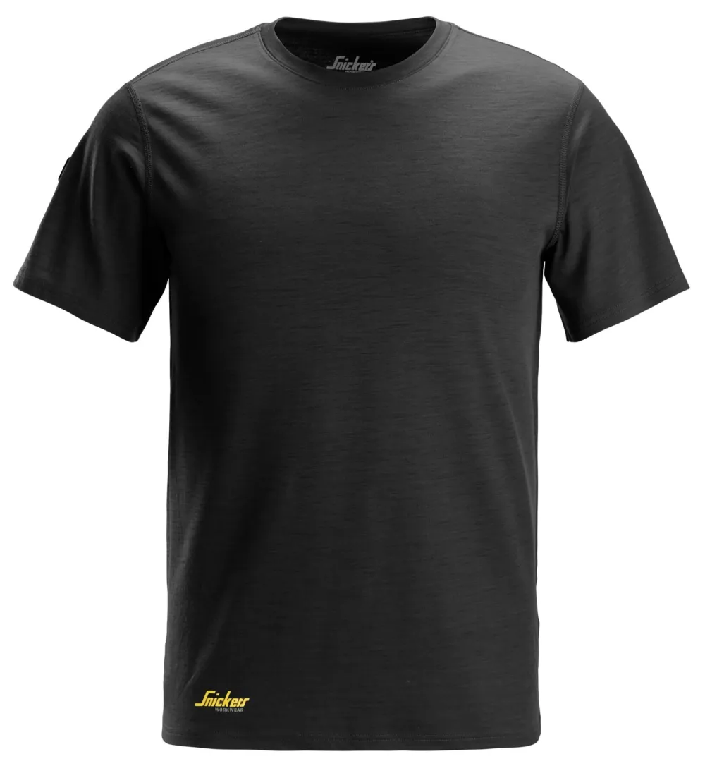 Snickers 2551 Wollen T-Shirt Zwart voorkant