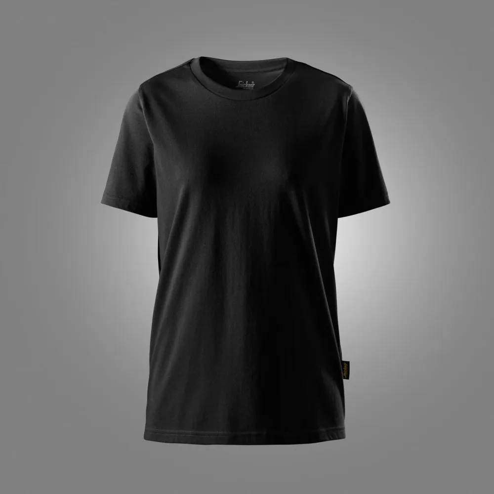 Snickers 2557 Classic Dames T-Shirt van Biologisch Katoen Zwart voorkant