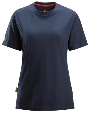 Snickers 2560 ProtecWork, Dames T-shirt met Korte Mouwen Donker Blauw voorkant