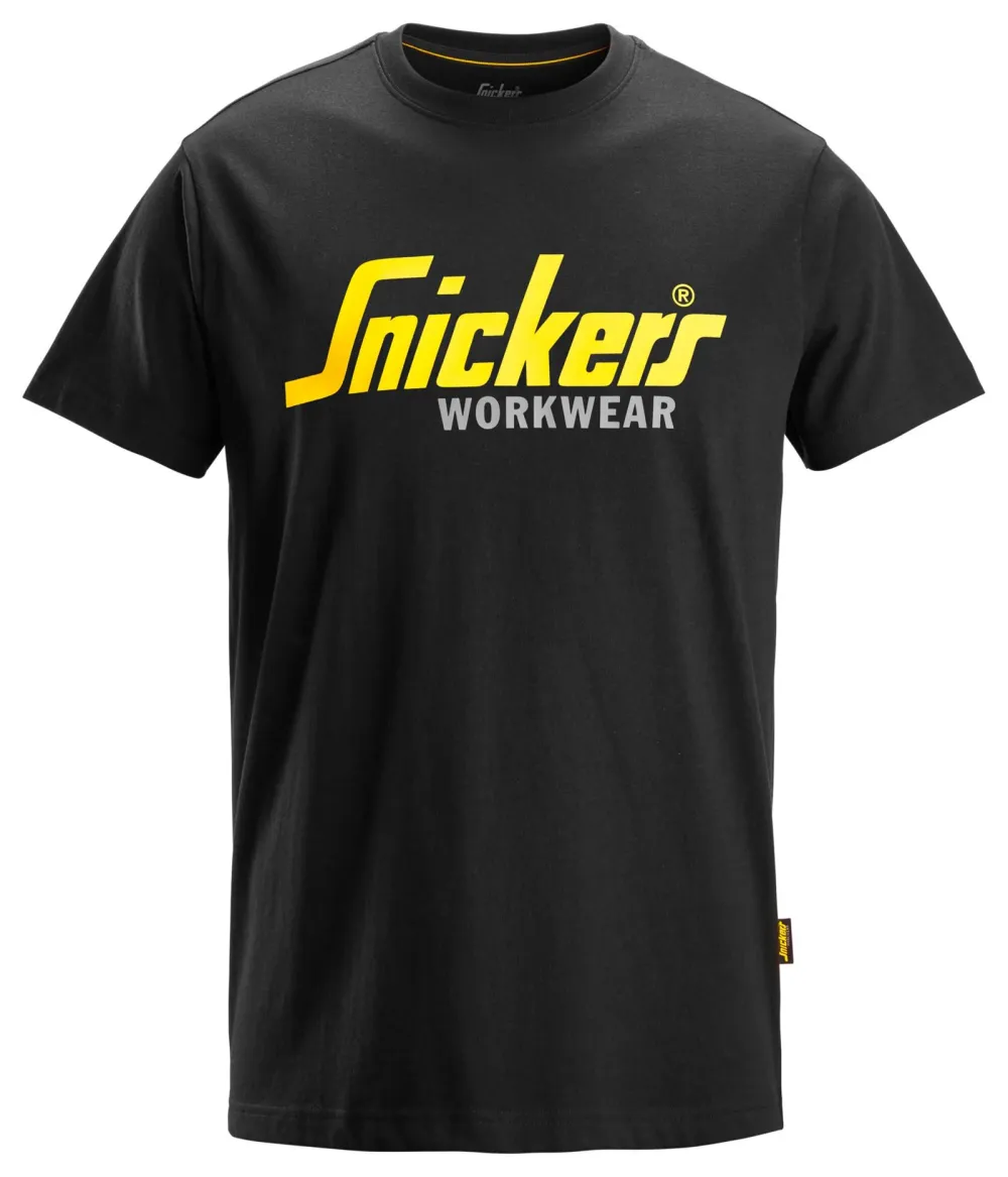 Snickers 2586 Classic Logo T-Shirt Zwart voorkant