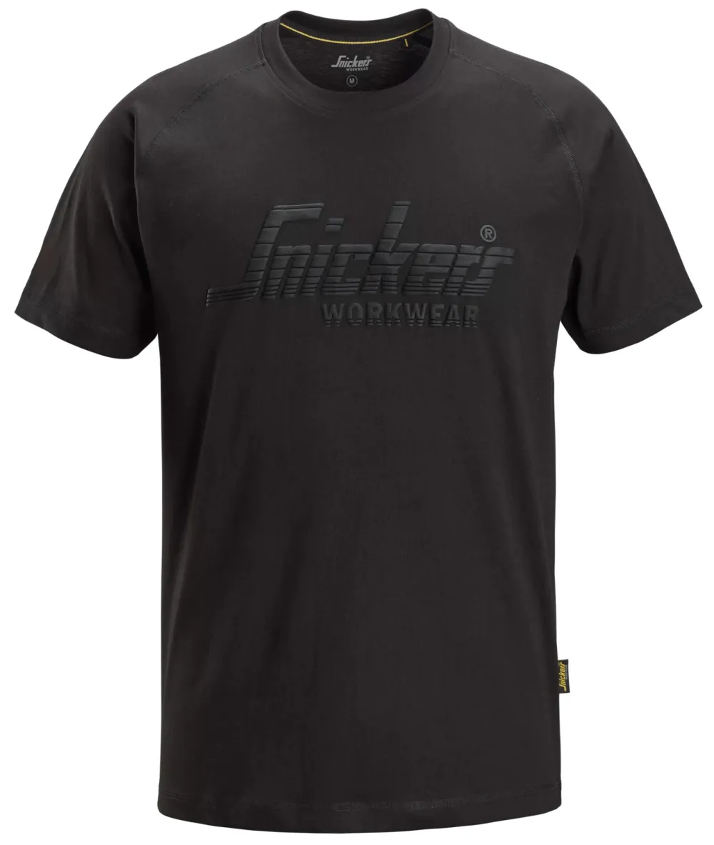 Snickers 2590 Logo T-Shirt Zwart voorkant