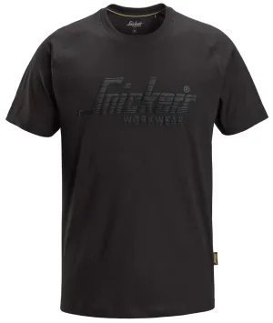 Snickers 2590 Logo T-Shirt Zwart voorkant