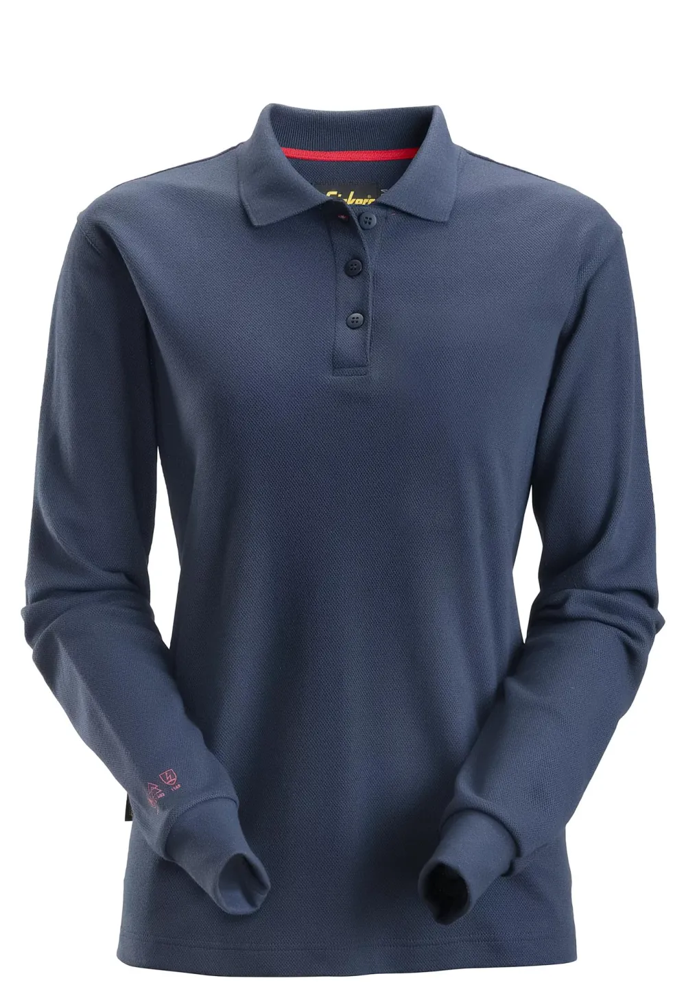 Snickers 2667 ProtecWork, Dames Poloshirt met Lange Mouwen Donker Blauw voorkant