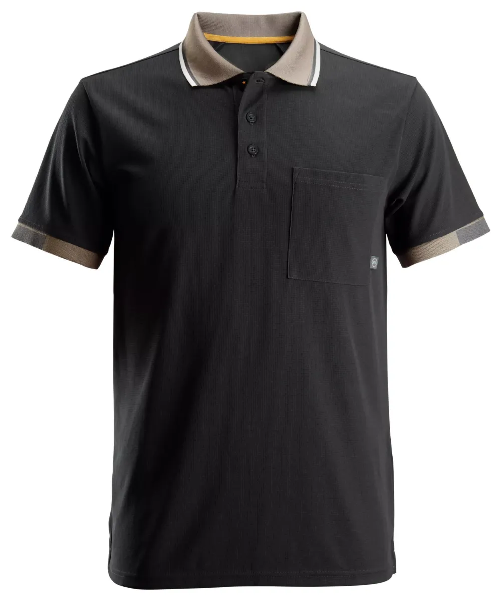 Snickers 2724 AllroundWork, 37.5® Polo Shirt met Korte Mouwen Zwart voorkant
