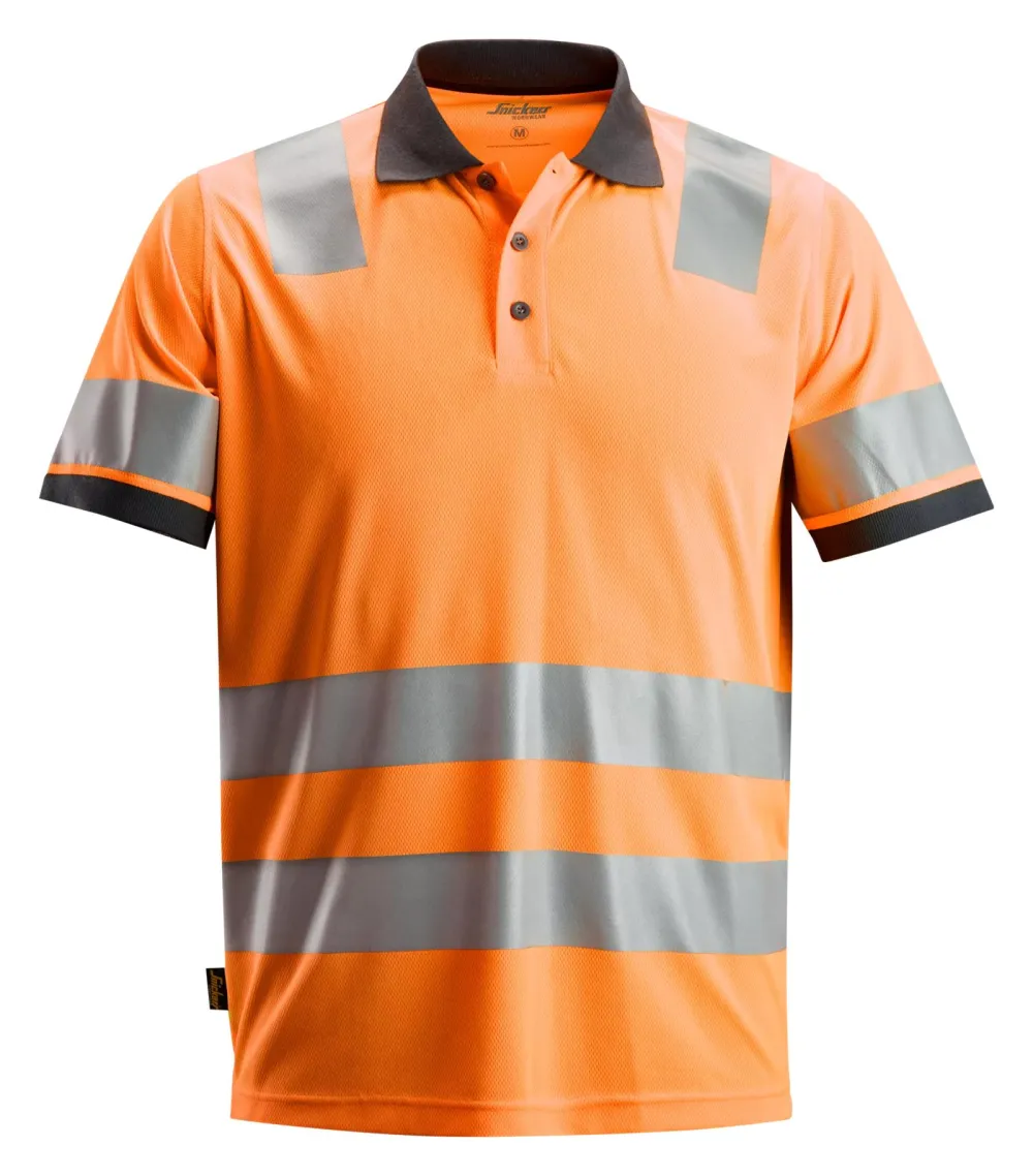 Snickers 2730 High-Vis, Polo Shirt Klasse 2 High-Vis Oranje voorkant