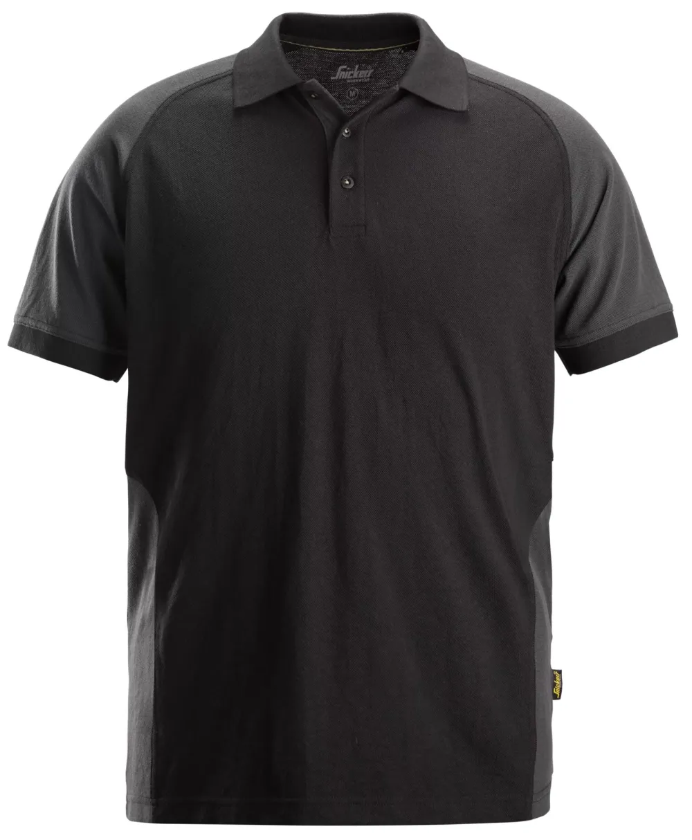 Snickers 2750 Tweekleurig Polo Shirt Zwart - Staal Grijs voorkant