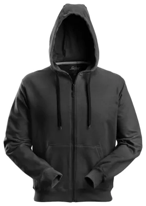 Snickers 2801 Hoodie met Rits Zwart voorkant