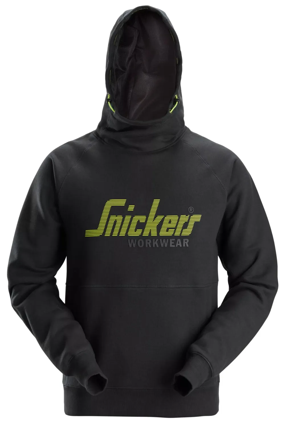 Snickers 2845 Logo Hoodie Zwart voorkant