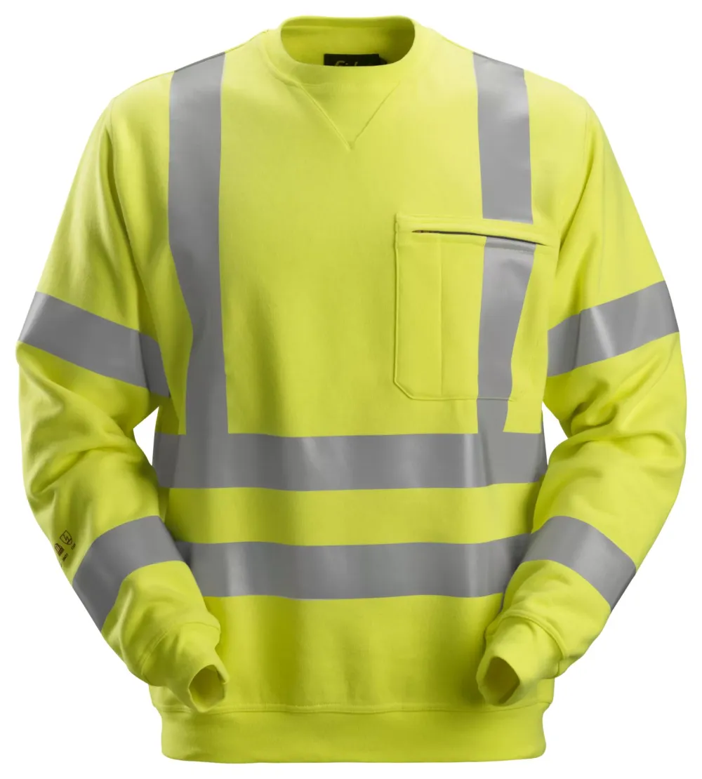Snickers 2863 ProtecWork, High-Vis Klasse 3, Sweatshirt High Vis Geel voorkant
