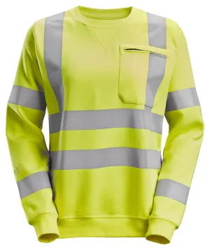Snickers 2876 ProtecWork, Dames Sweatshirt, High-Vis Klasse 3/2 Geel, High Visibility voorkant