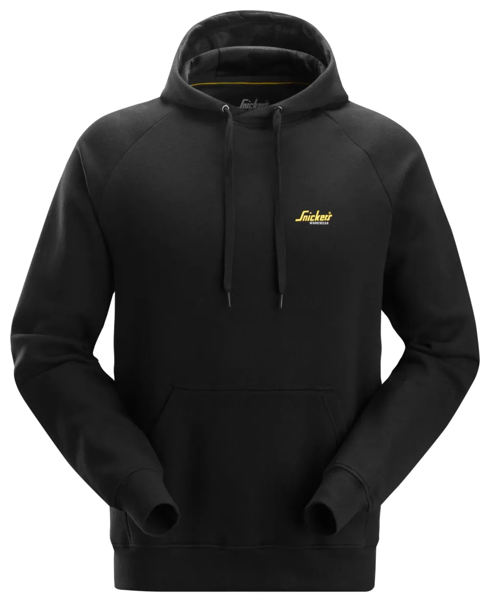 Snickers 2896 Hoodie met Klein Logo Zwart voorkant
