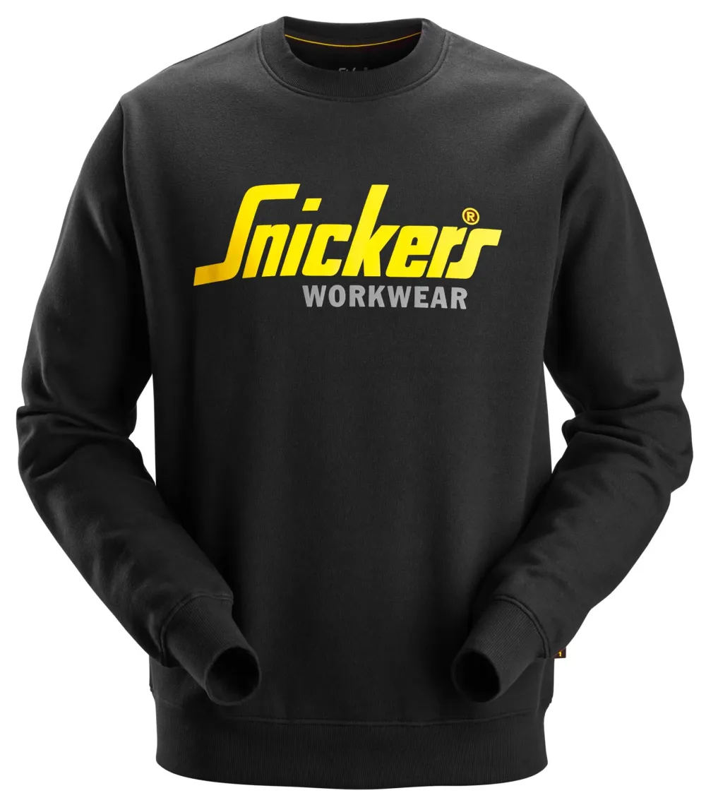 Snickers 2898 Classic Logo Sweatshirt Zwart voorkant