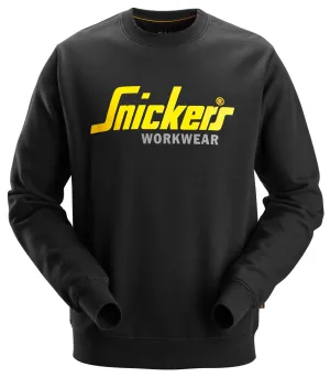 Snickers 2898 Classic Logo Sweatshirt Zwart voorkant
