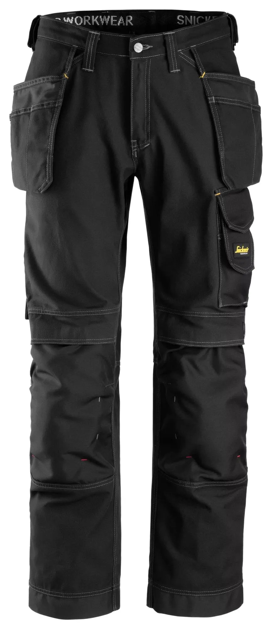 Snickers 3215 Comfort Cotton Werkbroek met Holsterzakken Zwart - Zwart voorkant