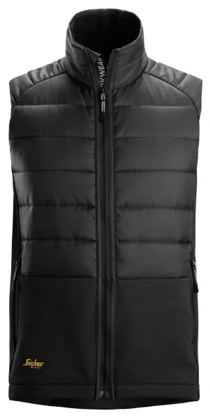 Snickers 4902 FlexiWork, Hybride Bodywarmer Zwart - Zwart voorkant