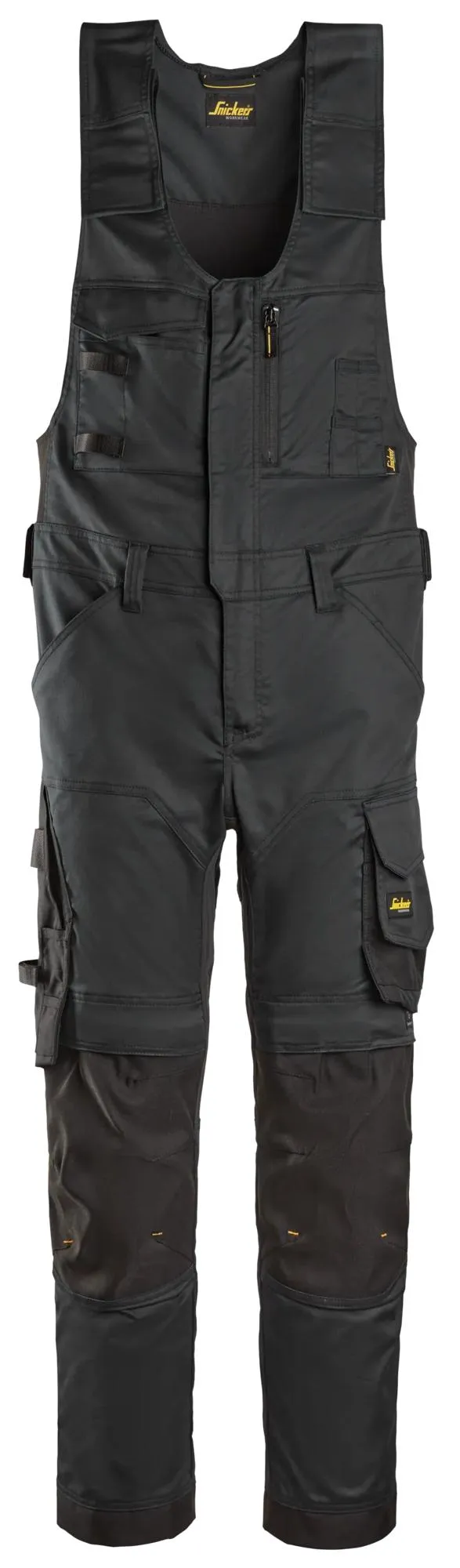 Snickers 6023 AllroundWork, Stretch One-Piece Werkbroek Zwart - Zwart voorkant