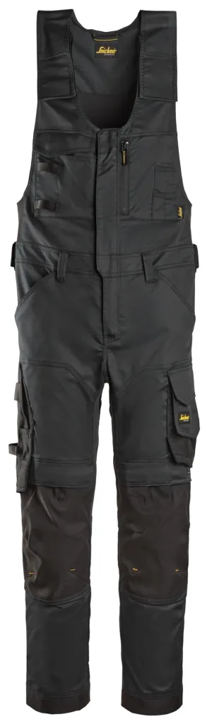 Snickers 6023 AllroundWork, Stretch One-Piece Werkbroek Zwart - Zwart voorkant