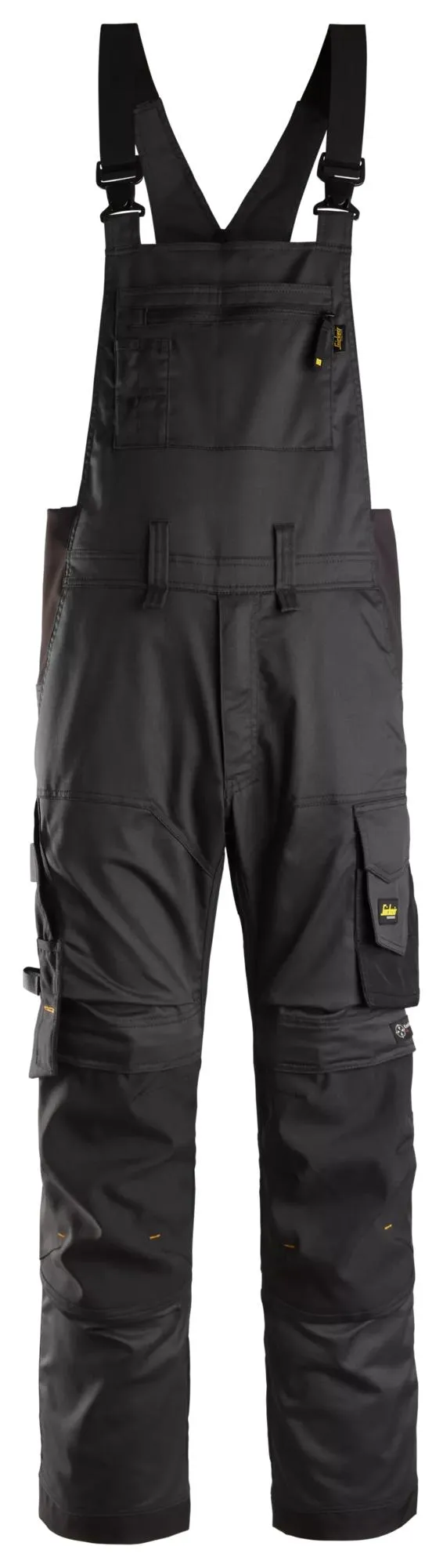 Snickers 6051 AllroundWork, Stretch Bib & Brace Werkbroek Zwart - Zwart voorkant