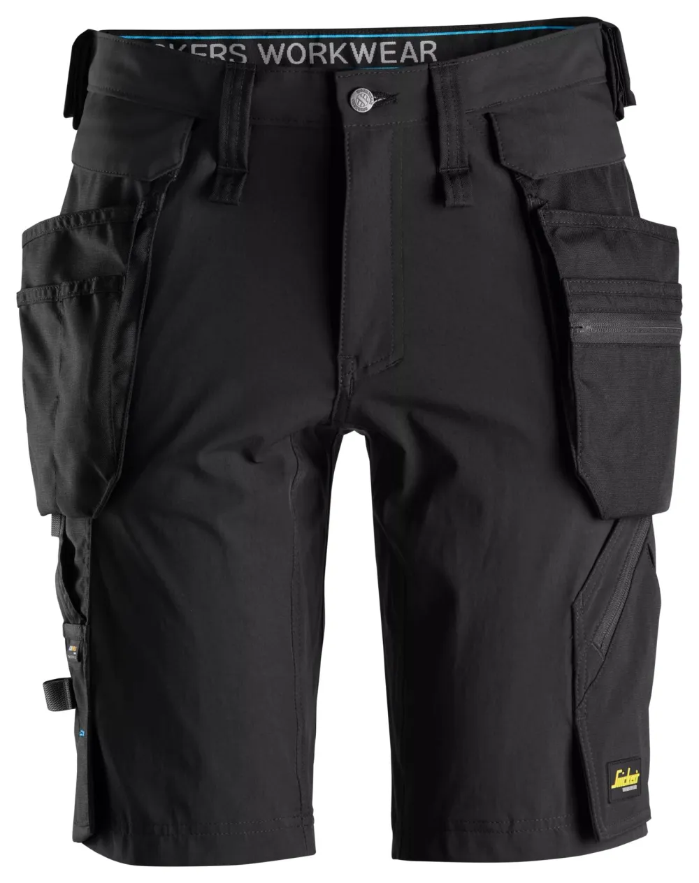 Snickers 6108 LiteWork, Werkshorts+ met Afneembare Holsterzakken Zwart - Zwart voorkant