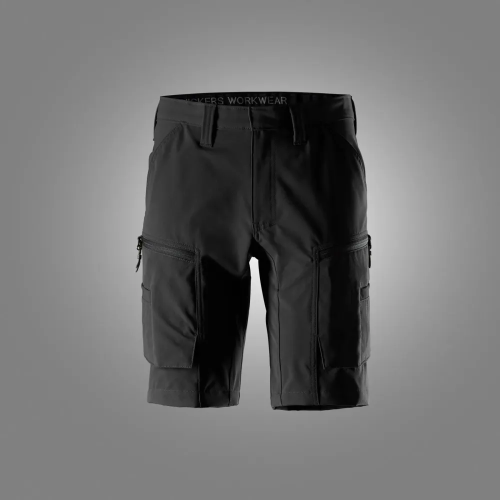 Snickers 6114 ServiceWork, Service Stretch Werkshorts Zwart voorkant
