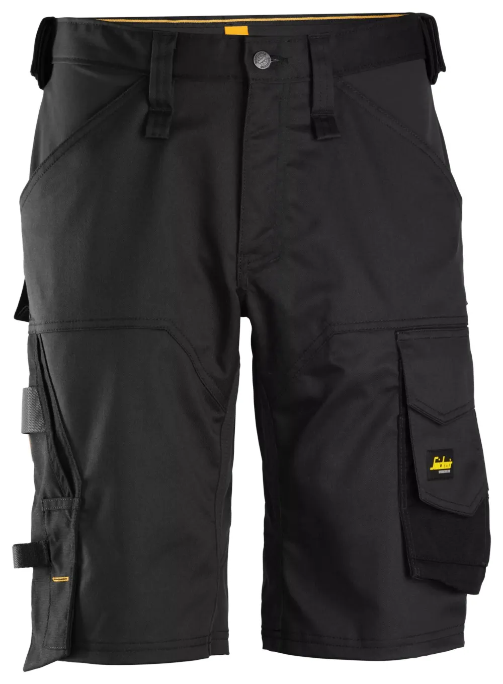 Snickers 6153 AllroundWork, Stretch Loose Fit Werkshorts Zwart - Zwart voorkant