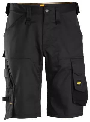 Snickers 6153 AllroundWork, Stretch Loose Fit Werkshorts Zwart - Zwart voorkant