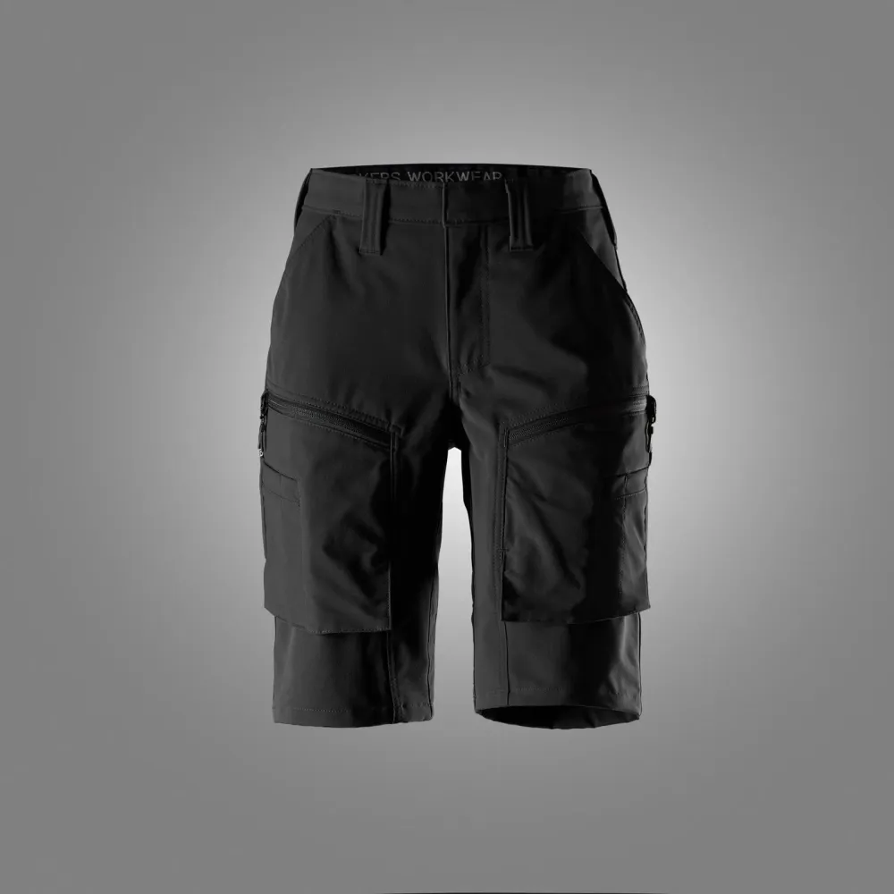 Snickers 6174 ServiceWork, Service Stretch Dameswerkshorts Zwart voorkant