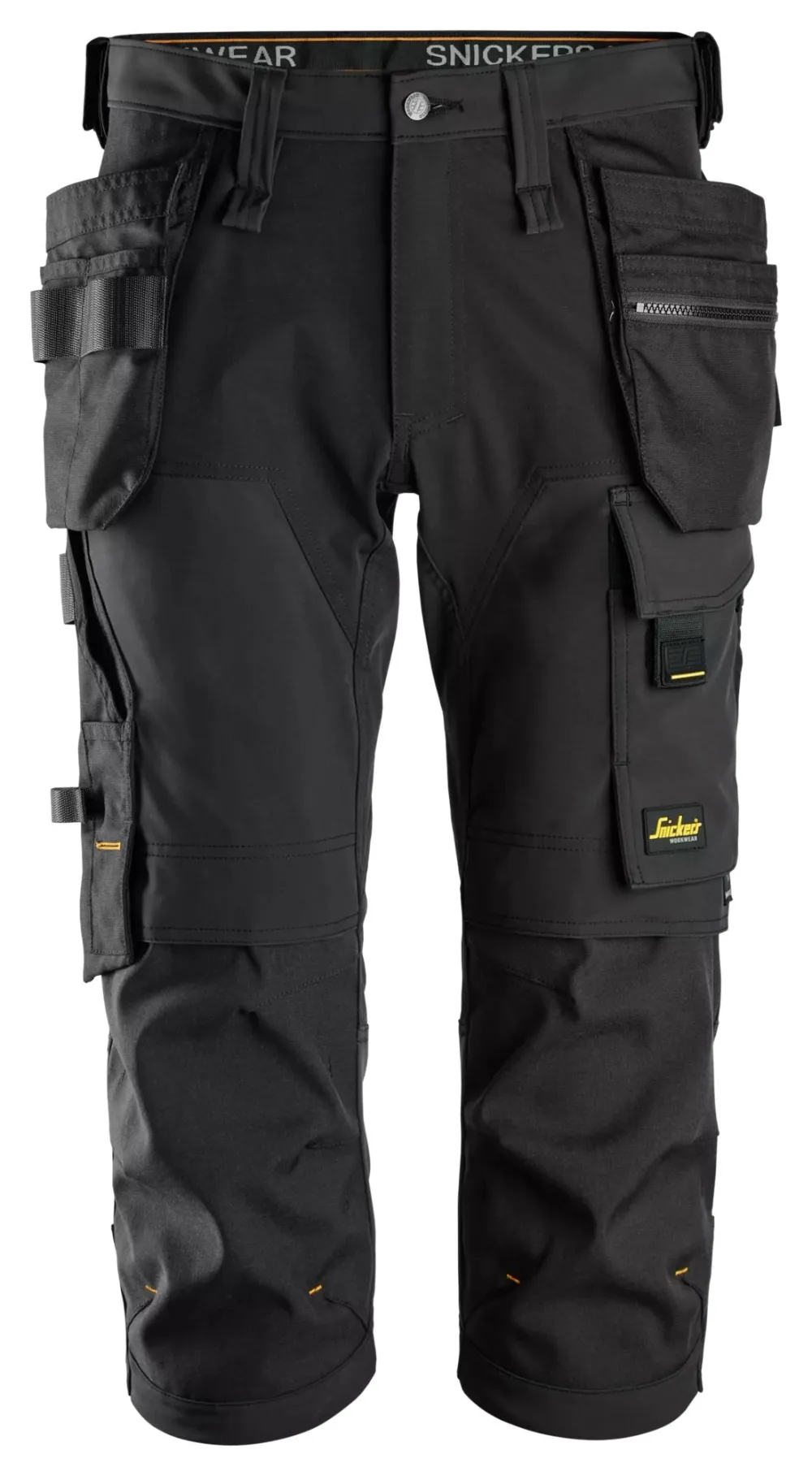 Snickers 6178 AllroundWork, 4-Way Stretch Pirate Werkbroek met Holsterzakken Zwart - Zwart voorkant