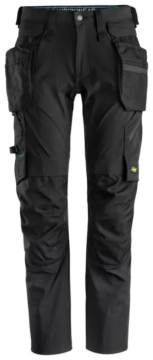 Snickers 6208 LiteWork, Werkbroek+ met Afneembare Holsterzakken Zwart - Zwart voorkant