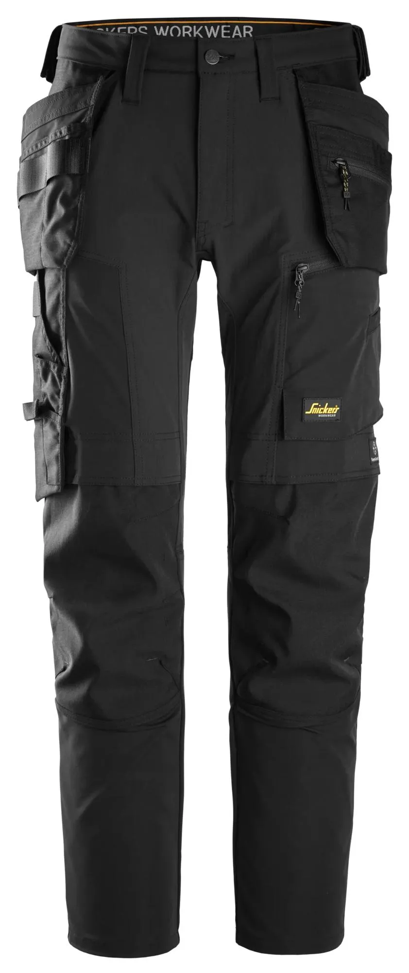 Snickers 6218 AllroundWork, 4-Way Stretch Werkbroek met Holsterzakken Zwart - Zwart voorkant