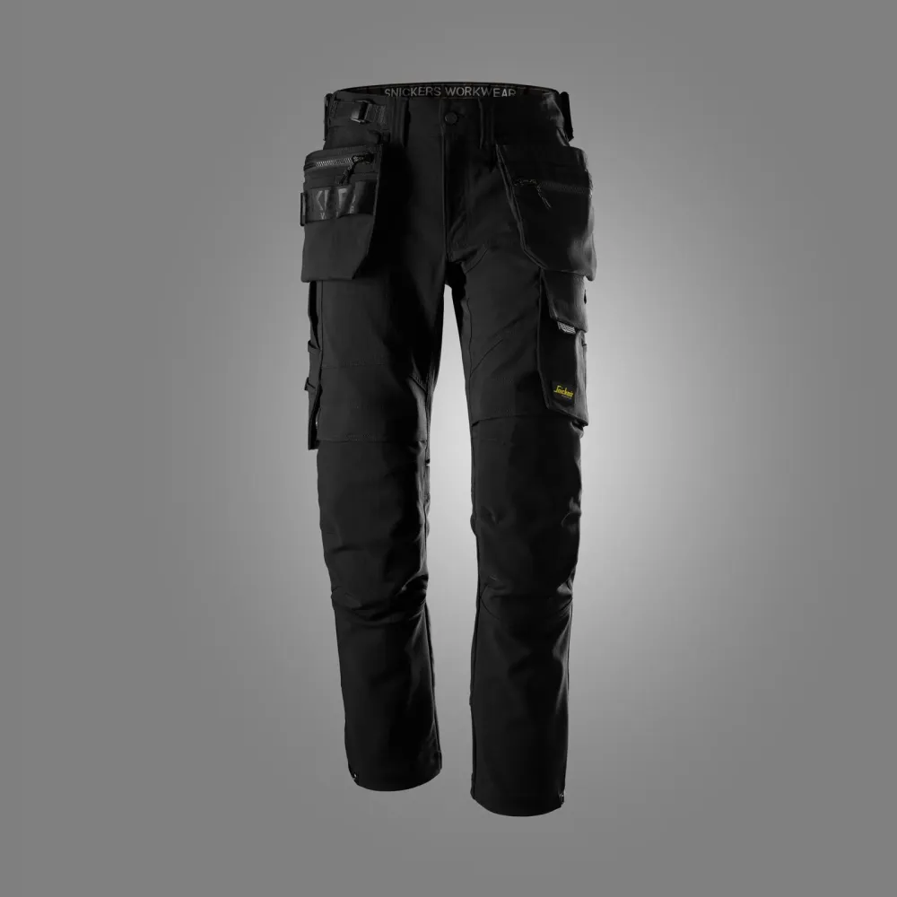 Snickers 6220 RuffWork, Stretch Werkbroek met Holsterzakken Zwart - Zwart voorkant