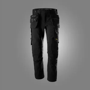Snickers 6220 RuffWork, Stretch Werkbroek met Holsterzakken Zwart - Zwart voorkant