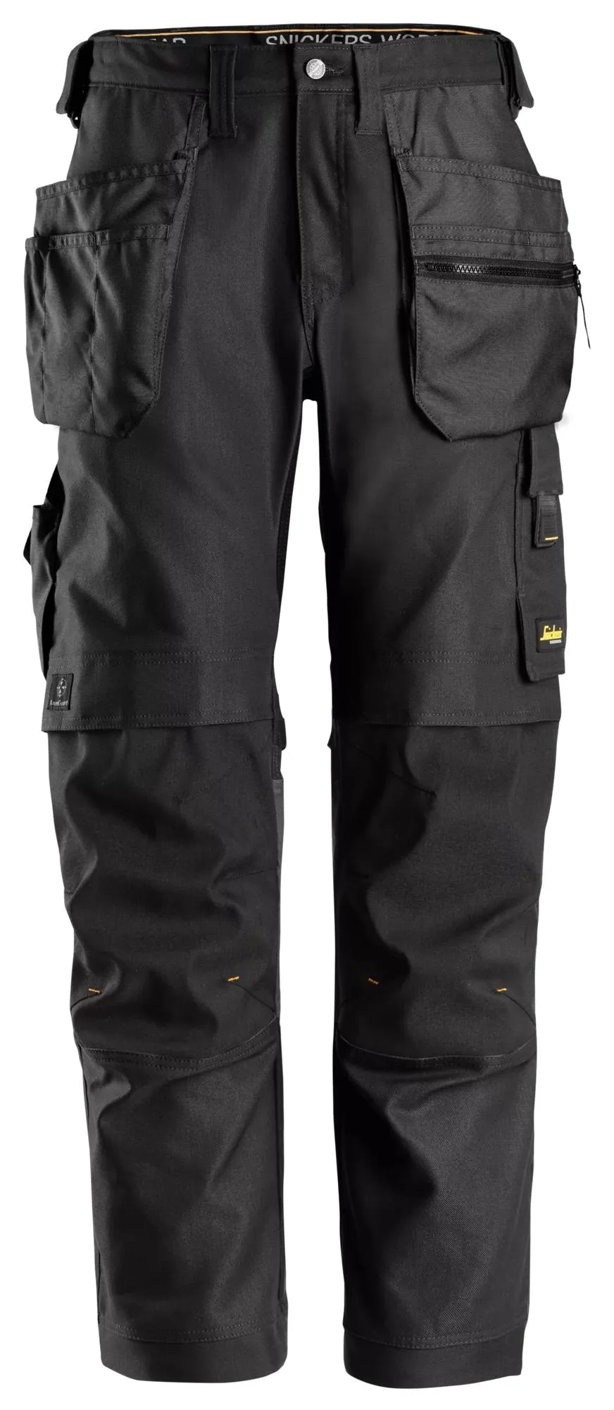 Snickers 6224 AllroundWork, Canvas Stretch Werkbroek met Holsterzakken Zwart - Zwart voorkant