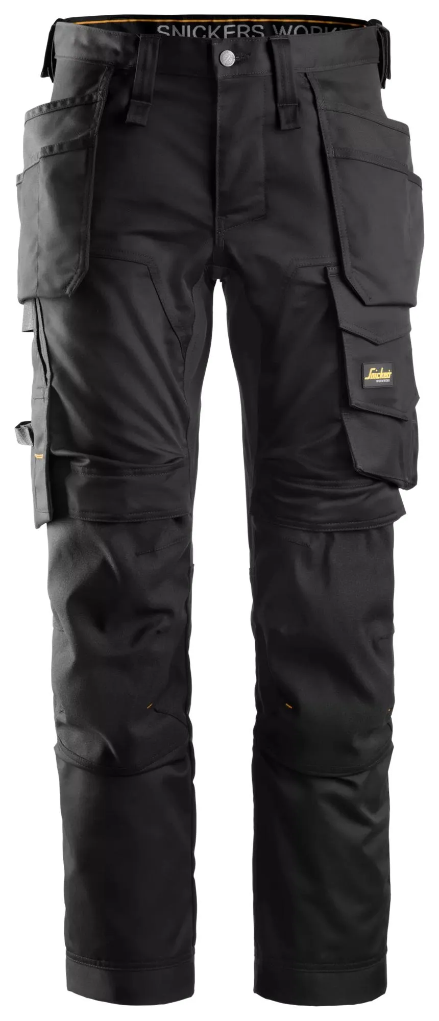 Snickers 6241 AllroundWork, 2-Way Stretch Werkbroek met Holsterzakken Zwart - Zwart voorkant