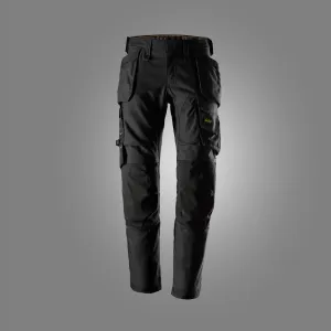 Snickers 6244 AllroundWork, Canvas Stretch Werkbroek met Holsterzakken Zwart - Zwart voorkant