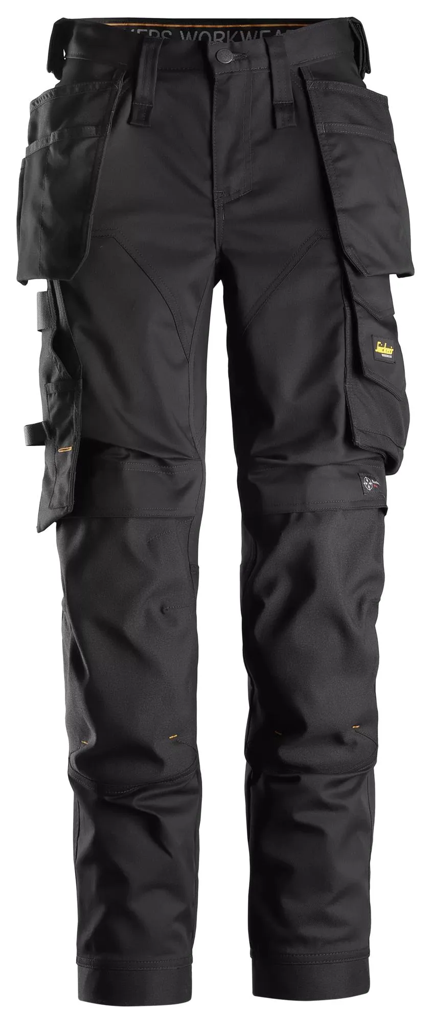 Snickers 6247 AllroundWork, 2-Way Stretch Dameswerkbroek met Holsterzakken Zwart - Zwart voorkant