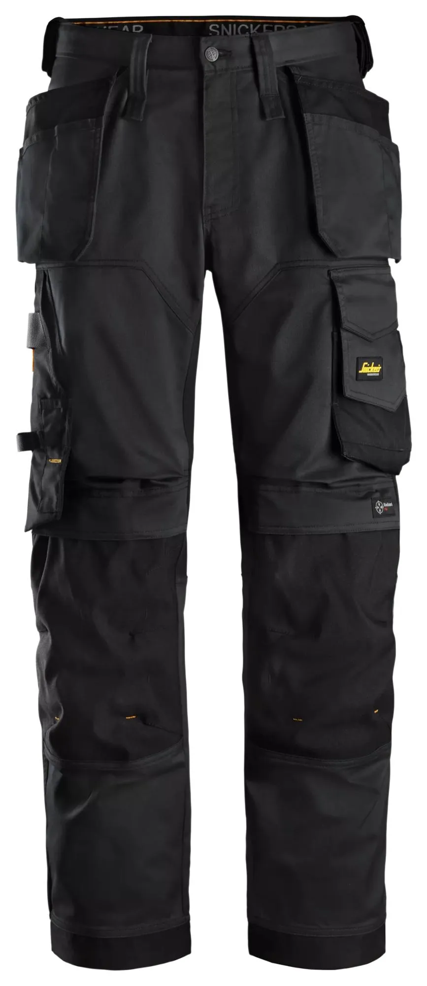 Snickers 6251 AllroundWork, Stretch Loose fit Werkbroek+, met Holsterzakken Zwart - Zwart voorkant